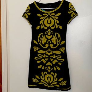 Mini/Midi Black and Gold Dress